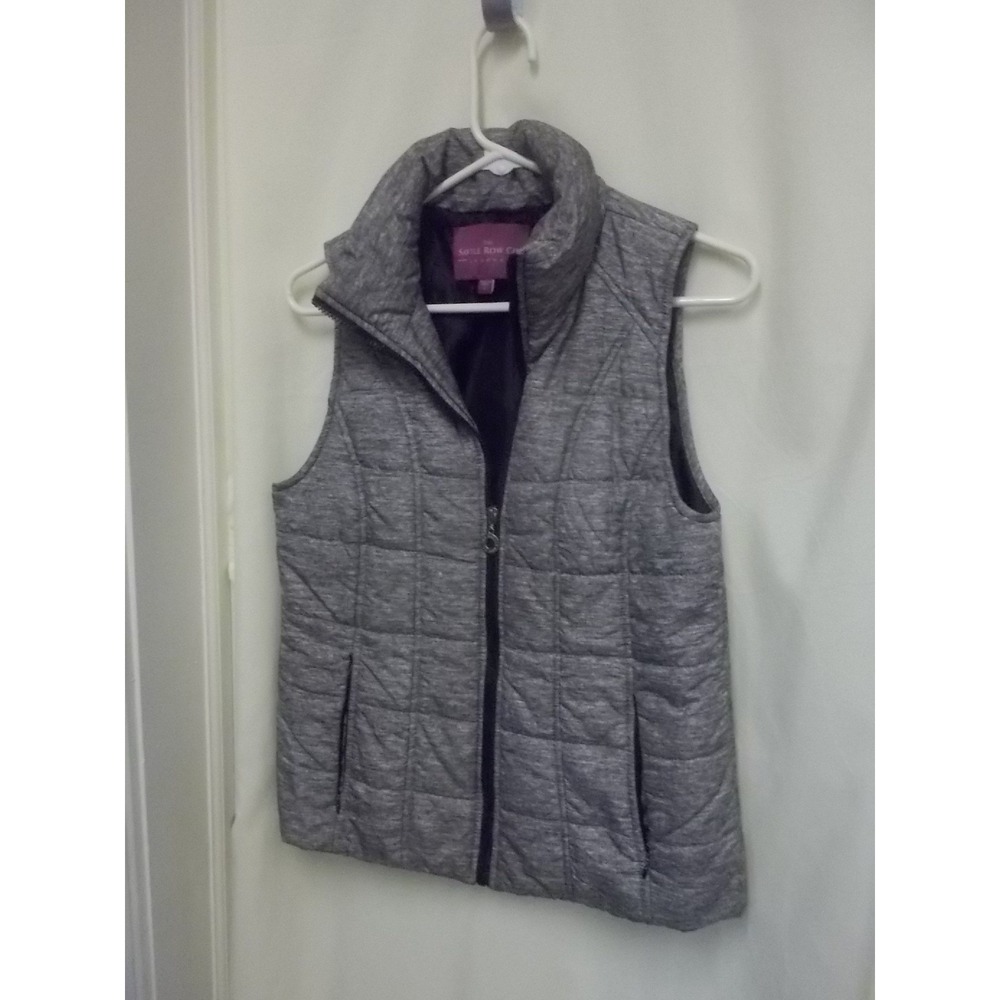 Savile Row Co London Women Gray Quilted Puffer Vest Size S Full Zip Sleeveless